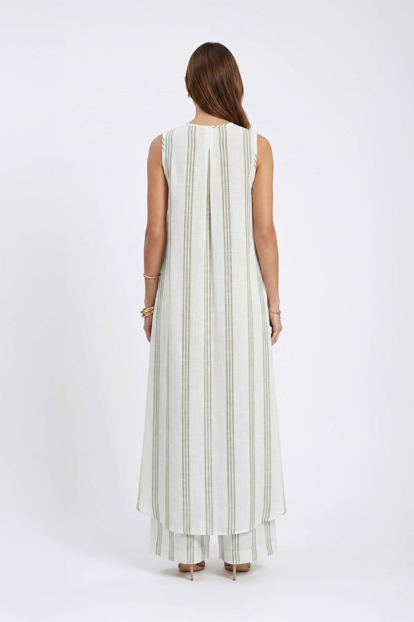 Gala Striped High-Low Sleeveless Blusa 554281 SAG - Reina Diaz