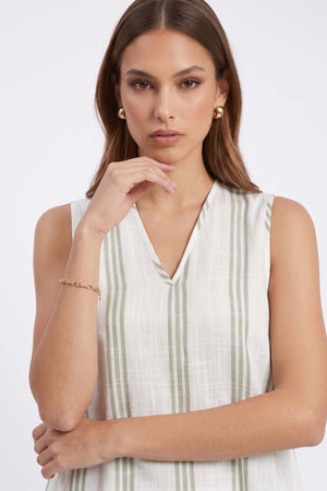 Gala Striped High-Low Sleeveless Blusa 554281 SAG - Reina Diaz