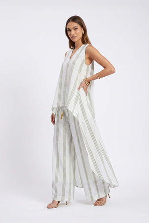 Gala Striped High-Low Sleeveless Blusa 554281 SAG - Reina Diaz