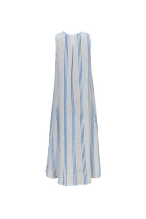 Gala Striped High-Low Sleeveless Blusa 554281AZU - Reina Diaz