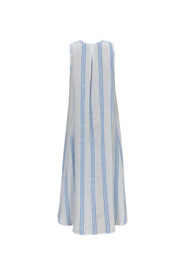 Gala Striped High-Low Sleeveless Blusa 554281AZU - Reina Diaz