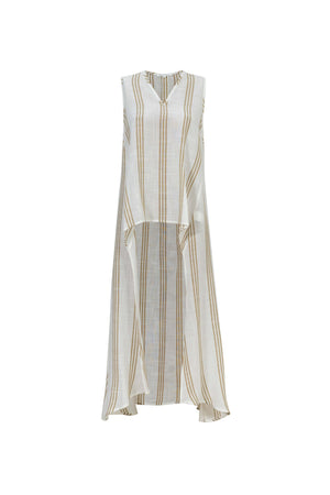 Gala Striped High-Low Sleeveless Blusa 554281KAK - Reina Diaz