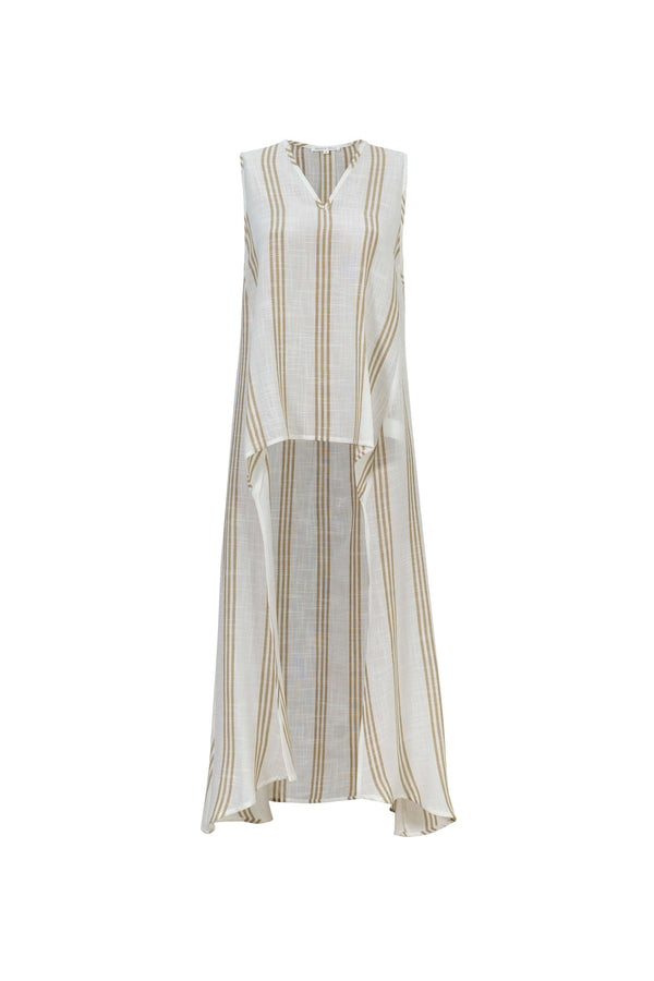 Gala Striped High-Low Sleeveless Blusa 554281KAK - Reina Diaz