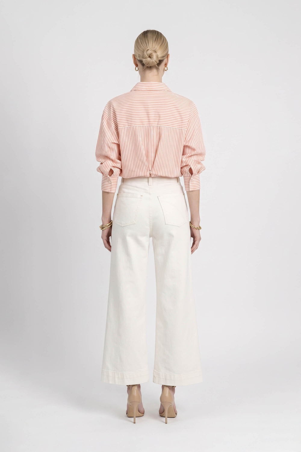 Gala Striped Puff Sleeve Camisa 753011 ROS - Reina Diaz