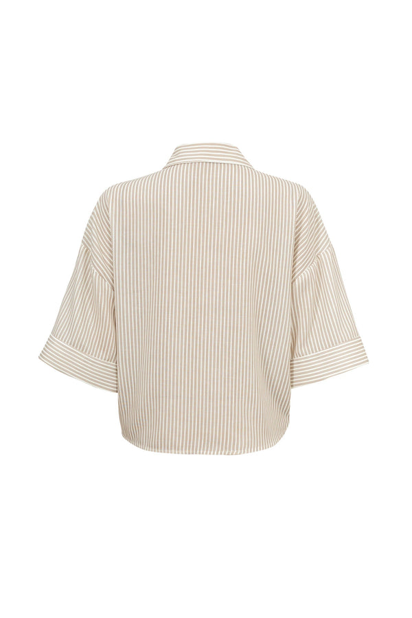Ginebra Relaxed Tencel-Blend Texture Blusa - Reina Diaz