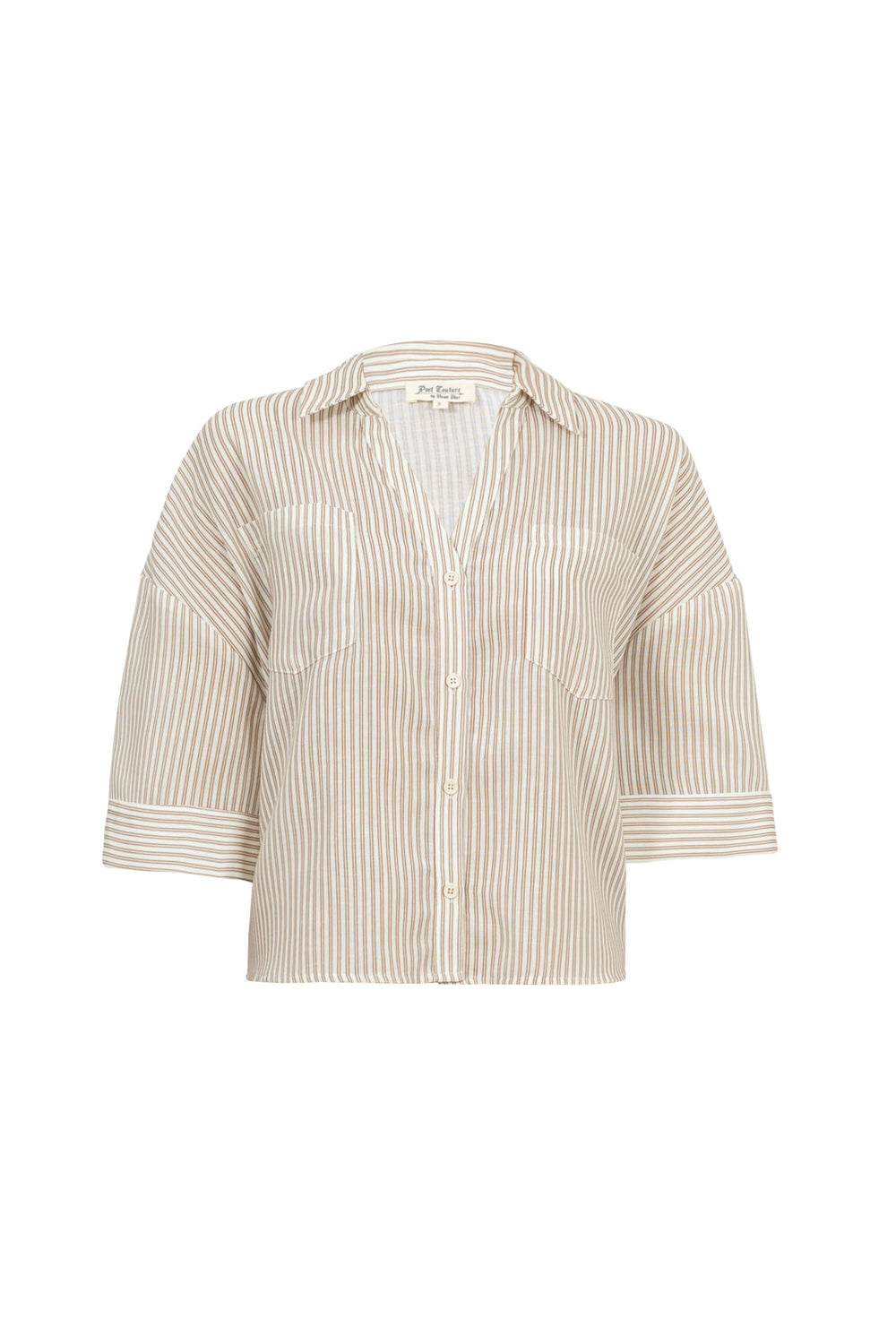 Ginebra Relaxed Tencel-Blend Texture Blusa - Reina Diaz