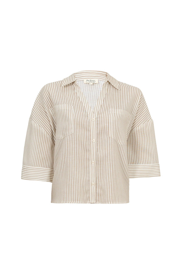 Ginebra Relaxed Tencel-Blend Texture Blusa - Reina Diaz