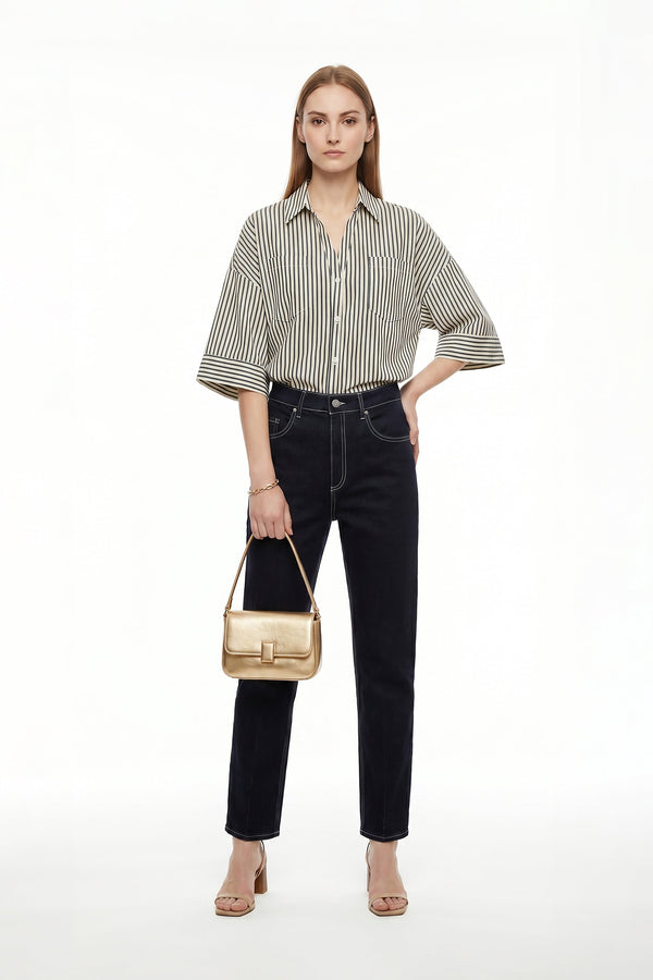 Ginebra Relaxed Tencel-Blend Texture Blusa 752885 - Reina Diaz
