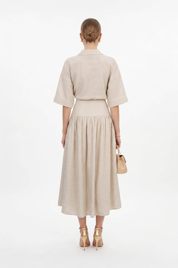 Ginebra Relaxed Tencel-Blend Texture Blusa - Reina Diaz