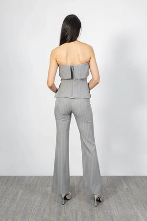 Hailey Pinstripe High Waist Pantalón - Reina Diaz