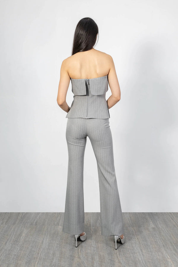 Hailey Pinstripe High Waist Pantalón - Reina Diaz