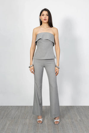 Hailey Pinstripe High Waist Pantalón - Reina Diaz