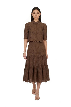 Hazel Tropical Eyelet Blusa - Reina Diaz