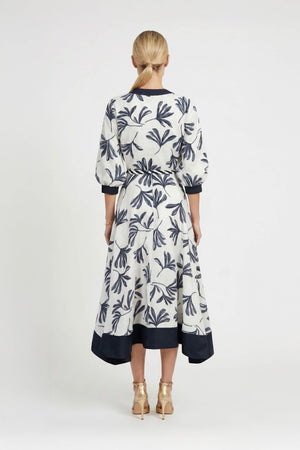 Hortensia Botanical - Print Asymmetric Linen Shirt Dress - Reina Diaz