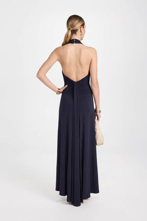 Inés Halter Cowl-Neck Maxi Vestido 723139 NEG - Reina Diaz
