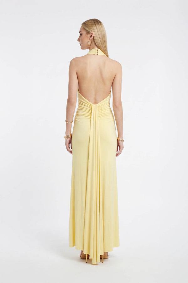 Inés Halter Cowl-Neck Maxi Vestido 723139 PAJ - Reina Diaz