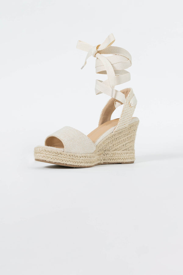 Inés Lace-Up Wedge Sandalias - Reina Diaz