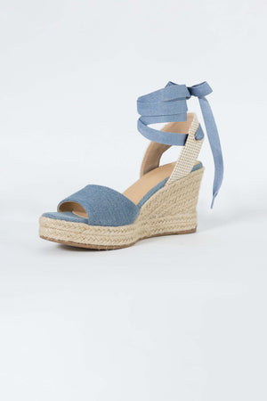 Inés Lace-Up Wedge Sandalias - Reina Diaz