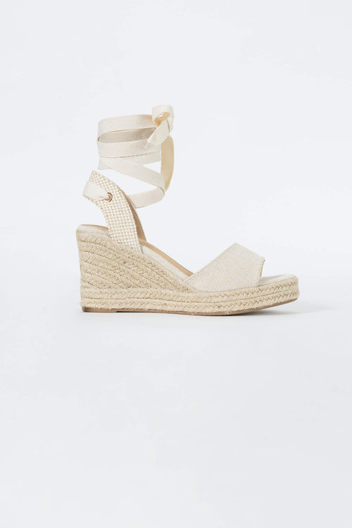 Inés Lace-Up Wedge Sandalias - Reina Diaz