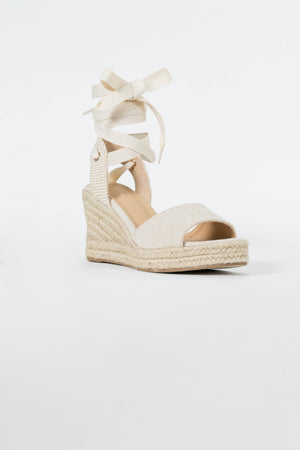 Inés Lace-Up Wedge Sandalias - Reina Diaz