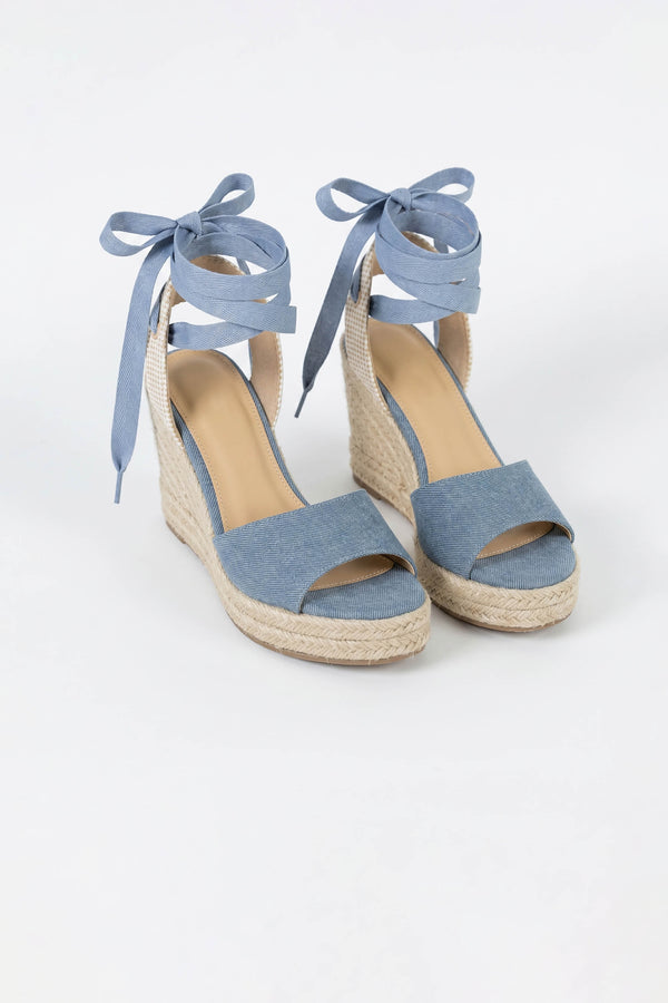 Inés Lace-Up Wedge Sandalias - Reina Diaz