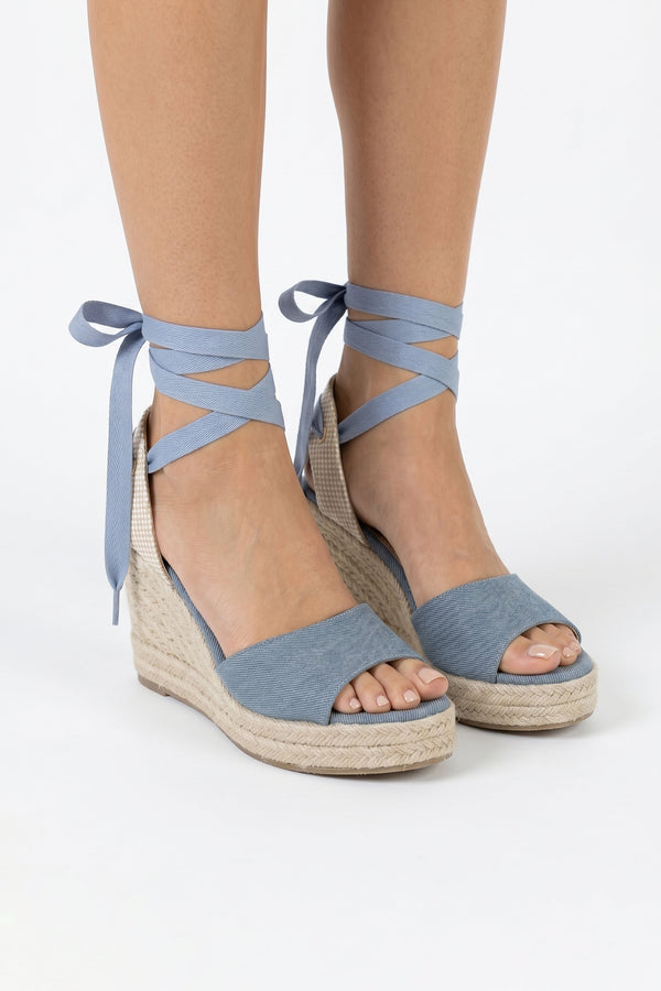 Inés Lace-Up Wedge Sandalias - Reina Diaz