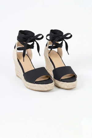 Inés Lace-Up Wedge Sandalias - Reina Diaz
