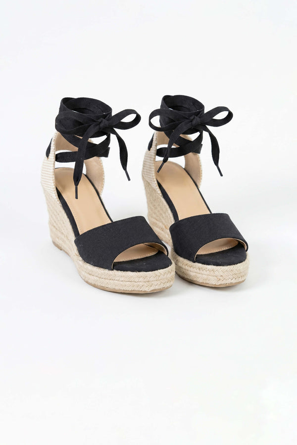 Inés Lace-Up Wedge Sandalias - Reina Diaz