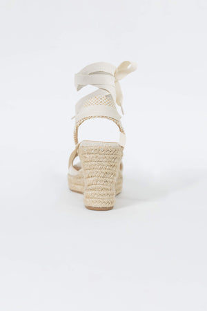 Inés Lace-Up Wedge Sandalias - Reina Diaz