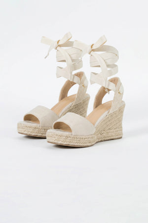 Inés Lace-Up Wedge Sandalias - Reina Diaz