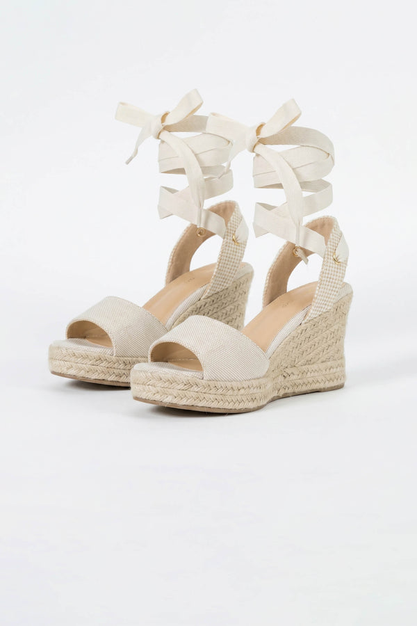 Inés Lace-Up Wedge Sandalias - Reina Diaz