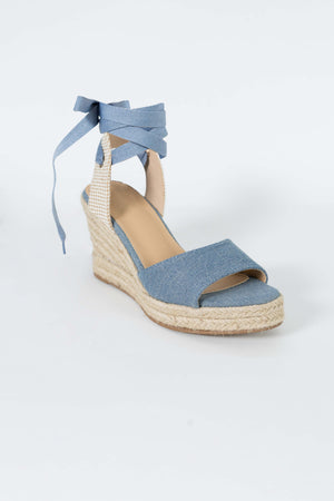 Inés Lace-Up Wedge Sandalias - Reina Diaz