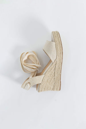 Inés Lace-Up Wedge Sandalias - Reina Diaz