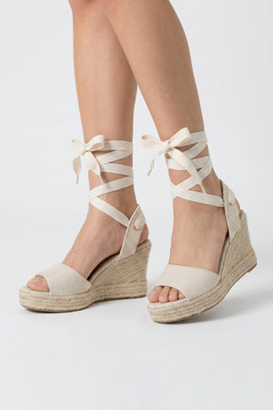 Inés Lace-Up Wedge Sandalias - Reina Diaz