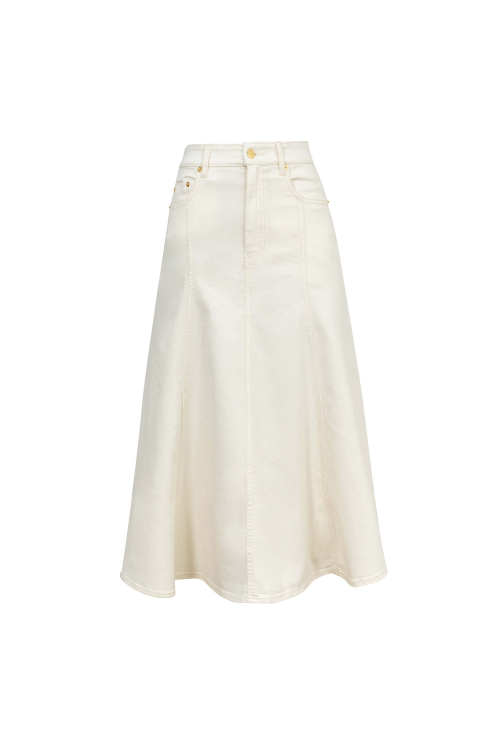 Inés Paneled Denim Midi Skirt - Reina Diaz