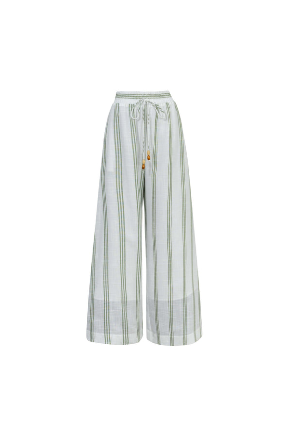 Ines Striped Wide-Leg Palazzo Pantalón 532127SAG - Reina Diaz