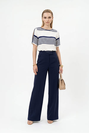 Ines Wrap-Design Tie-Waist Blusa 752999 MAR - Reina Diaz