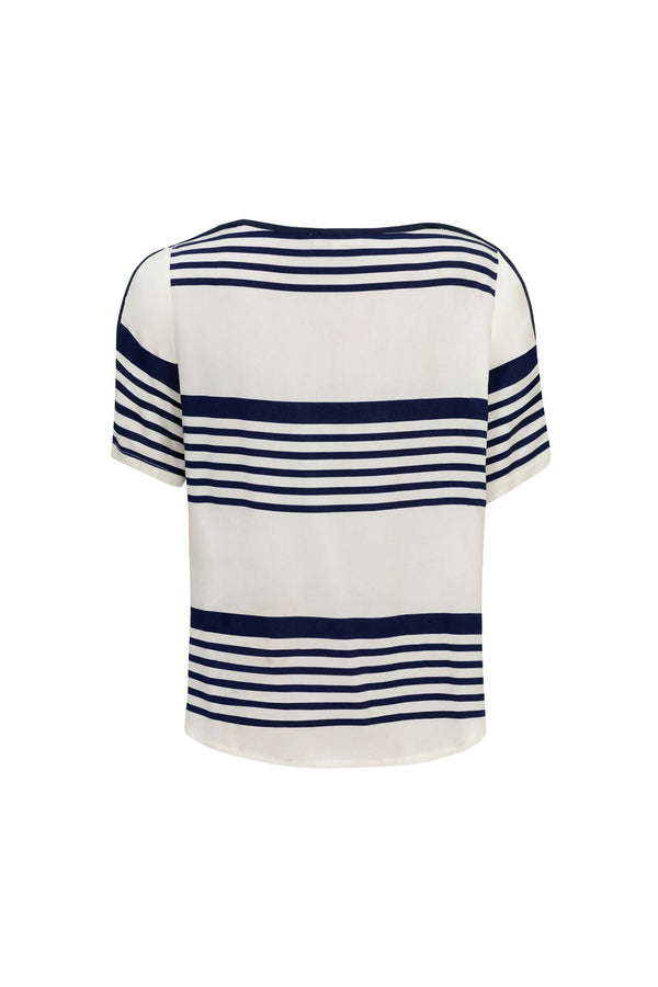 Ines Wrap-Design Tie-Waist Blusa 752999 MAR - Reina Diaz