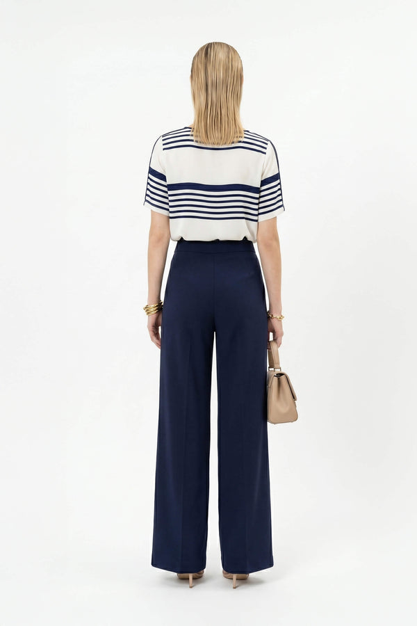 Ines Wrap-Design Tie-Waist Blusa 752999 MAR - Reina Diaz
