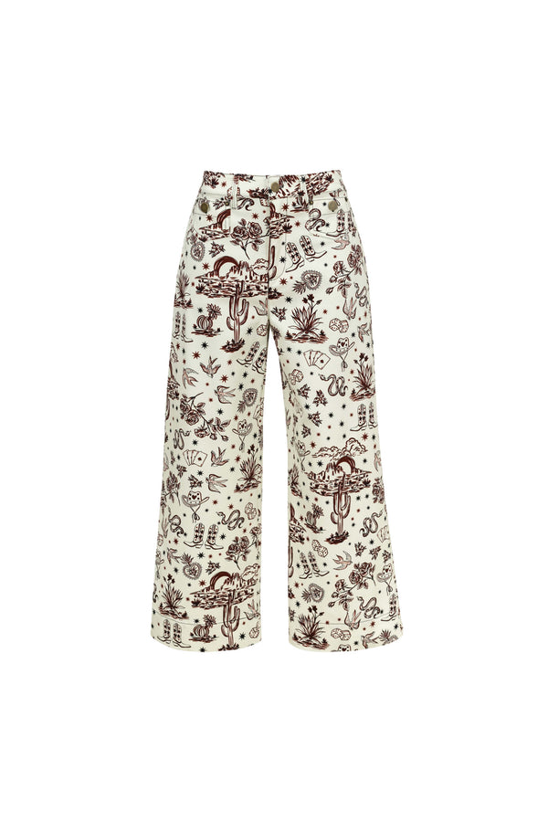 Isabel Western - Print Wide - Leg Pantalón - Reina Diaz