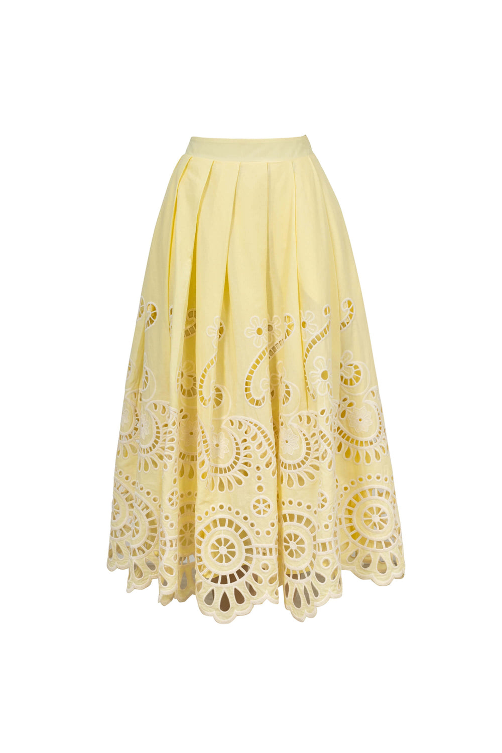 Isabella Eyelet Embroidered Midi Skirt - Reina Diaz