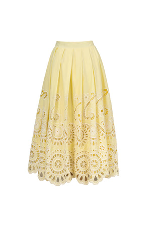 Isabella Eyelet Embroidered Midi Skirt 541349 AMA