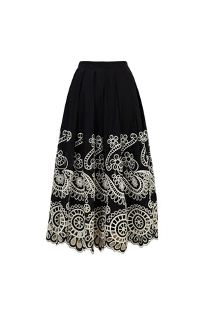 Isabella Eyelet Embroidered Midi Skirt 541349 - Reina Diaz