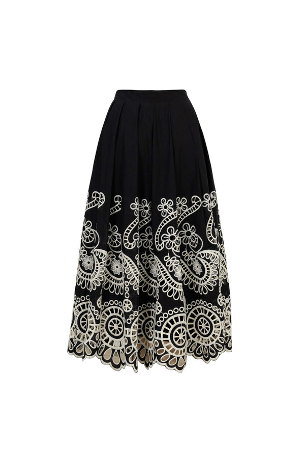 Isabella Eyelet Embroidered Midi Skirt 541349 - Reina Diaz