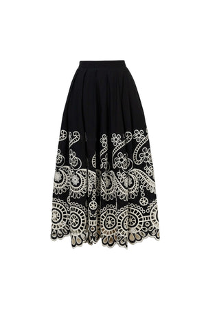 Isabella Eyelet Embroidered Midi Skirt 541349 - Reina Diaz