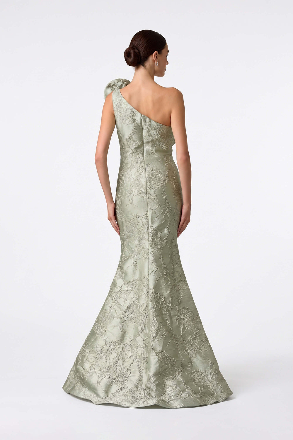 Isabella One-Shoulder Flower Maxi Vestido 421470 SAG - Reina Diaz