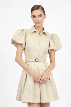 Isadora Puff Sleeve Mini Vestido - Reina Diaz