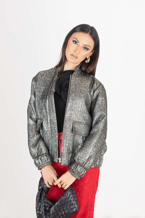 Ivy Metallic Bomber Jacket - Reina Diaz