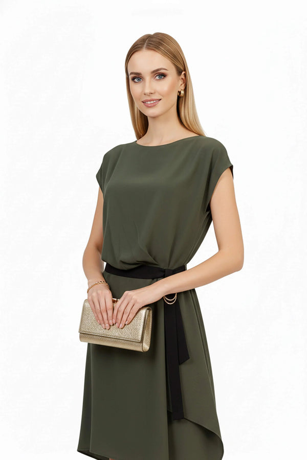 Jade Drape Wrap Vestido - Reina Diaz