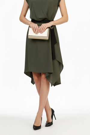 Jade Drape Wrap Vestido - Reina Diaz